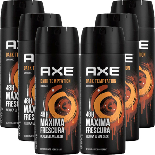 Axe Dark Temptation Mens Deodorant Body Spray, 6 Pack